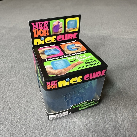 Schylling Other - NeeDoh Nice Cube Blue Super Solid Squish Stress Toy Fidget Sensory Squeeze NEW